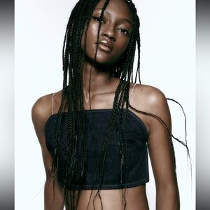 Zara jewel denim top